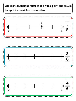 Preview of Fractions on a number line greater than 1| Fractions on a number line task cards