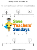 Fractions on a Number Line Worksheets (3 levels of difficulty)