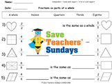 Fractions (parts of a whole) lesson plans, worksheets and more