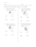 Fractions pre and post test assessment (ITBS style)