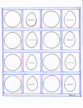 Preview of Fractions template eggs and pies first and second grade spring theme