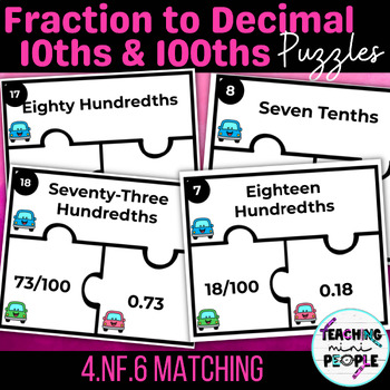 Preview of Fractions to Decimal Notation Puzzle Center | 4NF6