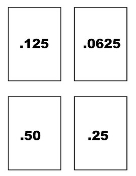 Preview of Fractions to Decimals Flashcards Printables