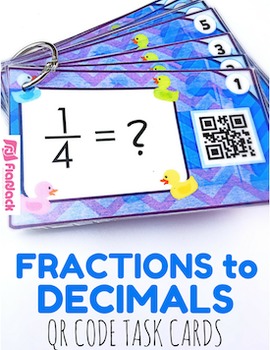 Preview of Fractions to Decimals QR Code Fun - 4.NF.6