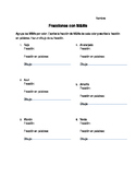 Fractions with M&Ms worksheet- Spanish