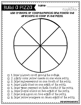 Fractions with Pizza by Garden Pea Designs | TPT