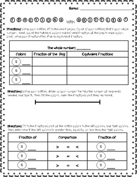 Fractions with Skittles by Dustin's Delights | Teachers Pay Teachers