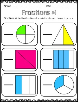 Fractions - worksheets, match, quiz by Jessica Annand | TpT