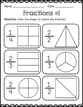 Fractions - worksheets, match, quiz by Jessica Annand | TPT