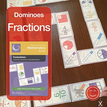 Preview of Fractominoes - Equivalent Fractions Dominoes