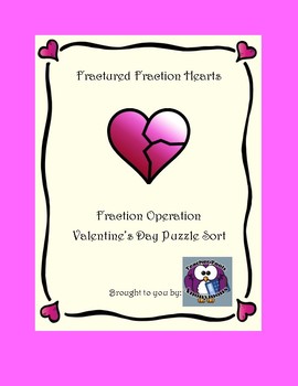 Preview of Fractured Fraction Hearts: Fraction Operation Sort