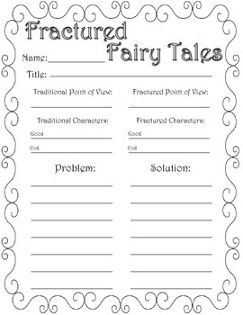 Fractured Fairy Tale Graphic Organizers by Nicole King ...