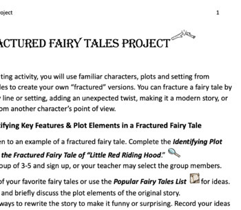 Preview of Fractured Fairy Tale Project - FUN!!!