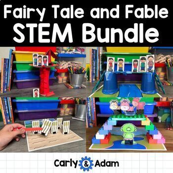 Preview of Fairy Tale STEM Challenges and Fable STEM Activities Bundle