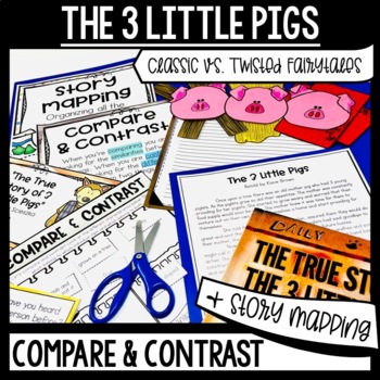Preview of Fractured Fairy Tale vs Classic Tale | The True Story of the 3 Little Pigs