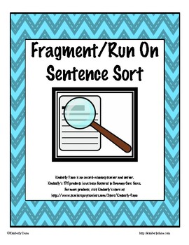 Preview of Fragment and Run-On Sentence Sort