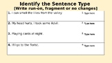 Fragment vs Run-on sentence Module Activity