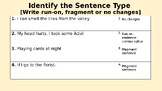 Fragment vs Run on sentence Module Activity Answer Sheet