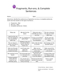 Fragments, Run-ons, & Complete Sentences Fun!