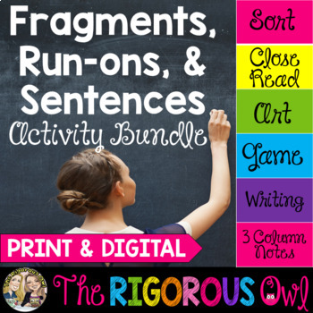 Preview of Fragments, Run-ons & Sentences Activities  Literacy Centers