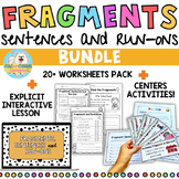 Fragments, Sentences, Run-Ons | BUNDLE slides + worksheets