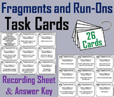 Fragments and Run-Ons Task Cards Activity