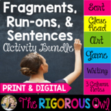 Fragments, Run-ons & Sentences Activities | Print & Digita