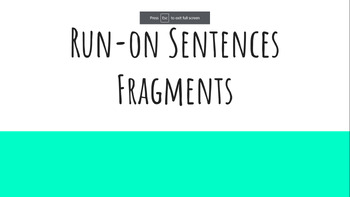 Preview of Fragments and Run-ons Google Slides