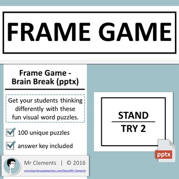 Preview of Frame Game - Brain Break (pptx)