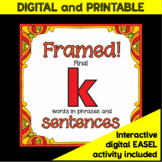 Framed! Final /k/ Words in Sentences