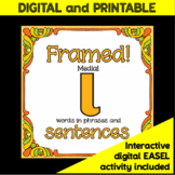 Framed! Medial /l/ Words in Sentences