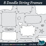 Doodle String Frames & Borders – 13 Outline Colors