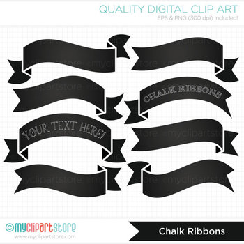 FREE Frames - Ribbon Banners (Chalk) by MyClipArtStore | TPT