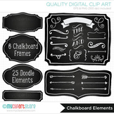 Frames - Chalkboard / Hand Drawn Frames & Doodle Elements