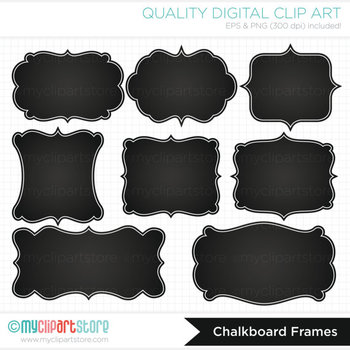 Frames - Chalkboard labels / Chalk Frames by MyClipArtStore