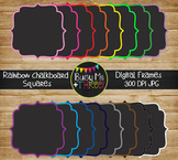 Frames and Borders Square Rainbow Chalkboard | Commercial 