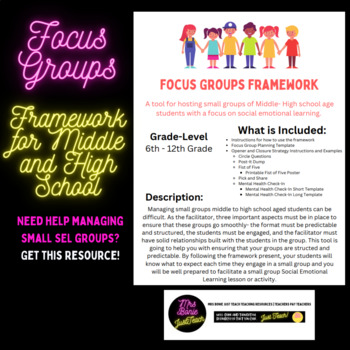 Preview of Framework for Facilitating and Planning Small Groups- SEL- Middle to High School