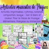 Français - "Activités élémentaires de Pâques" Music Worksh
