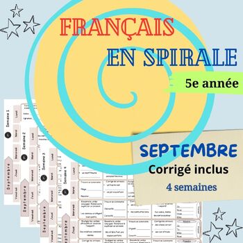 Preview of Français en spirale SEPTEMBRE 5e année Spiral French September 5th grade