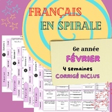 Français en spirale FÉVRIER 6e année Spiral French FEBRUAR