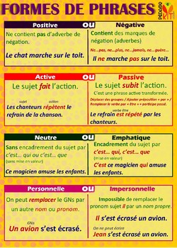 Francais Formes De Phrases By Pedagokit Teachers Pay Teachers