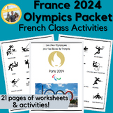 Paris France 2024 Olympics Packet for French Class - Les J