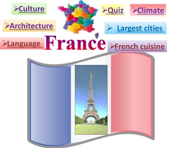 Preview of France PowerPoint presentation Quiz distance learning