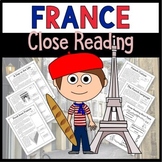 France Close Reading Comprehension Passages and Country Study