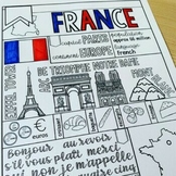 France Graphic Organizer & Coloring Pages - France Country