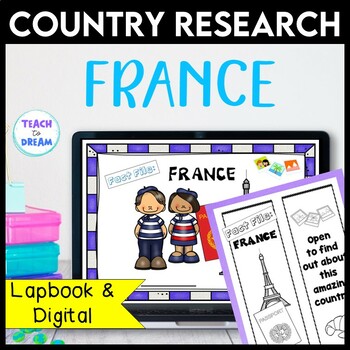 Preview of France Country Research Project | Country Study Interactive notebook Digital