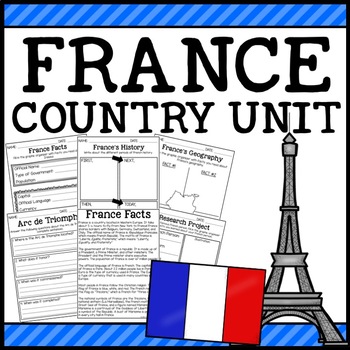 Preview of France Country Social Studies Complete Unit
