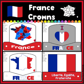 Preview of France Crowns/Hats/Headbands Set 2 | Map | Flags | Crowns