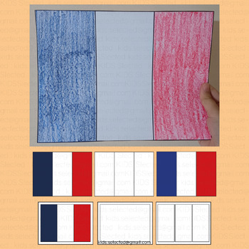 Preview of France Flag Craft Bastille Day Activities Bulletin Board Coloring Page Cut Paste