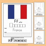 France Flag Writing Activities Tracing Alphabet Letter F B